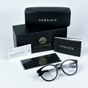 NEW Versace VE3355U GB1 Black Oval Unisex Eyeglasses VE 3355U